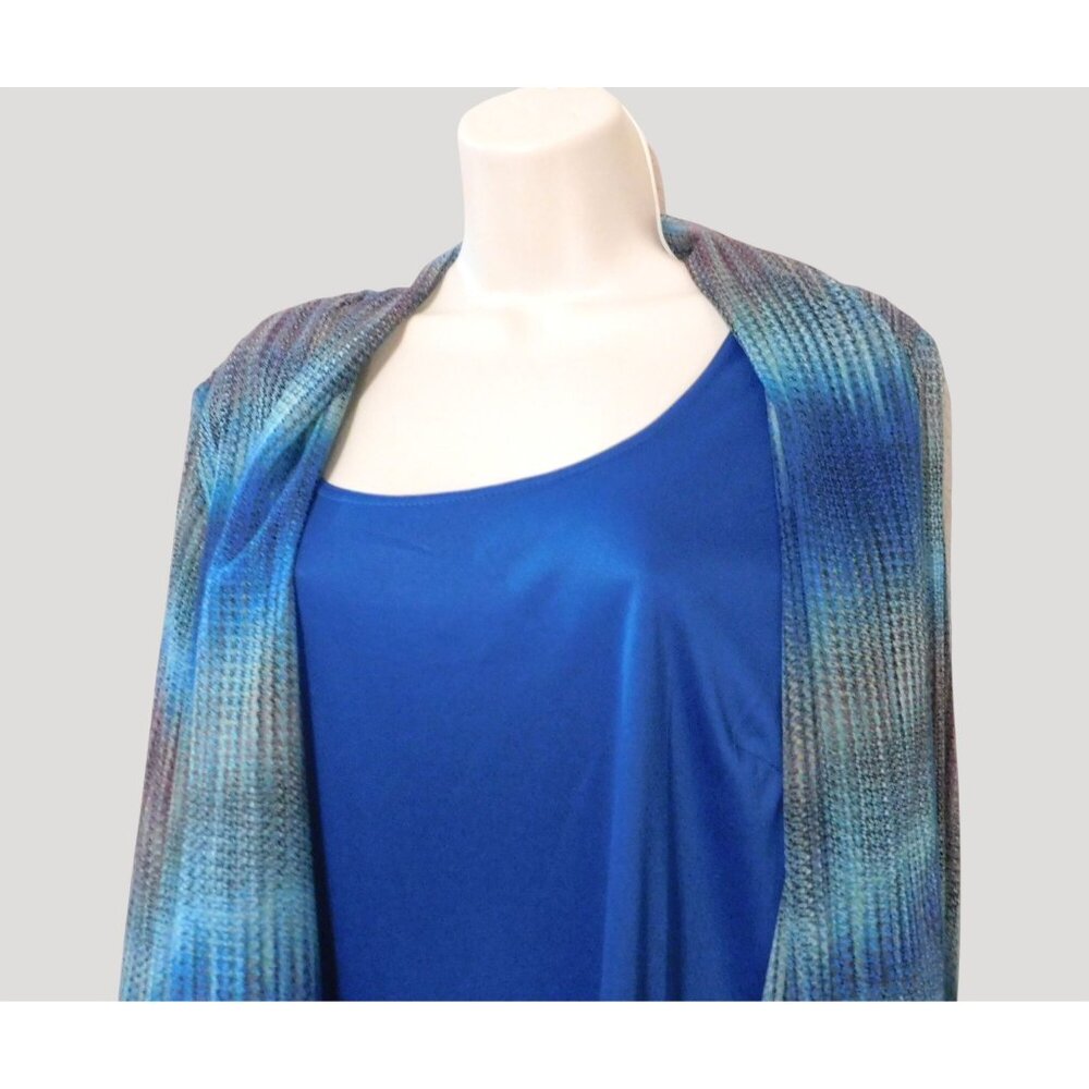 Rebecca Malone Teal Tank with Attached Sheer Multicolor Jacket XL - Picture 3 of 8